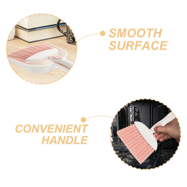 2 Sets Small Broom, Dustpan Set, Table Broom, Broom, Brush and-