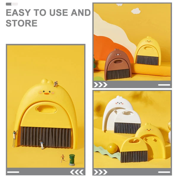 2 Sets Mini Cleaning Broom Dust Pan Table Brush Set Dining Table-