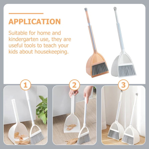 4 Pcs Small Broom and Dustpan Set Child Cleaning Supplies for Kids
