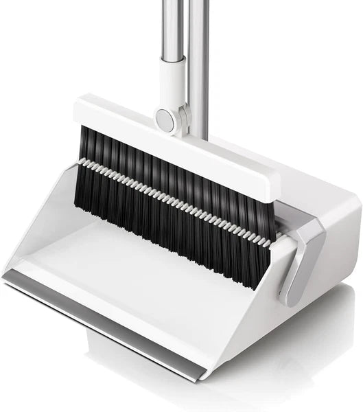 Broom with Dustpan Combo Set,Uoeos One-Sweep Clean,Pet Hair Removal Broom with S