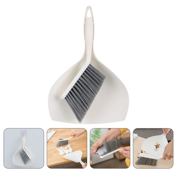 2 Sets Desktop Cleaning Kit Crevice Brushes for Household Broom Dust Pan