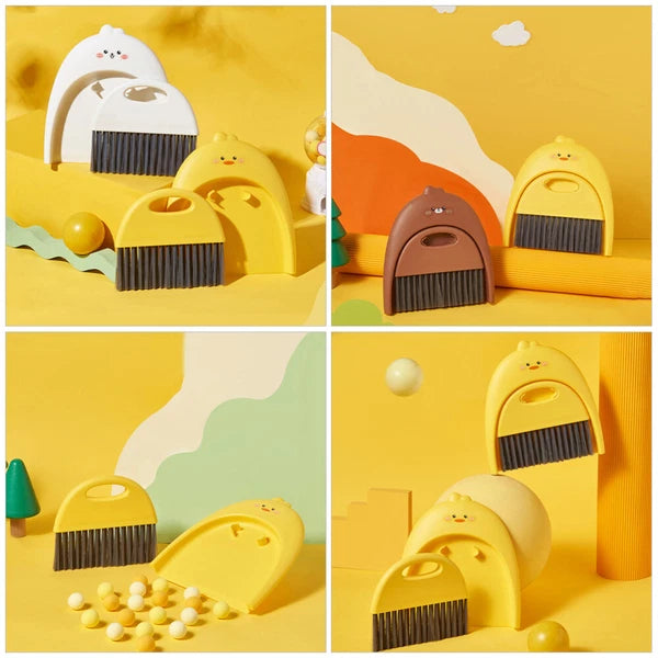 3 Sets Dustpan and Brush Set, Small Mini Scrubber, Dustpan,-