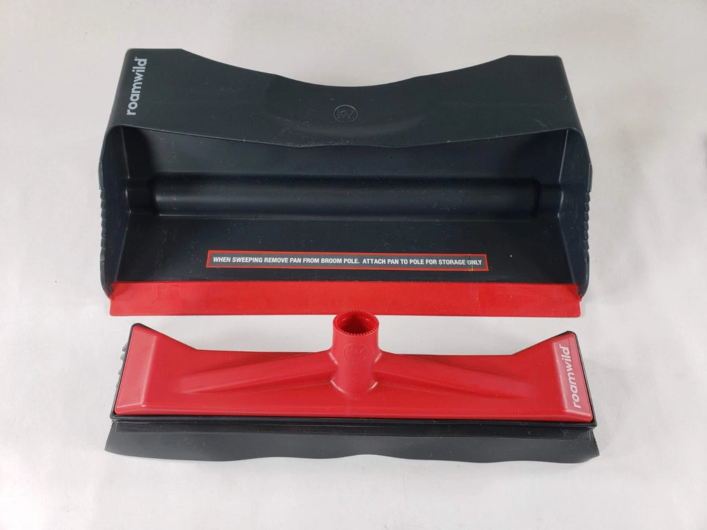 Roamwild Multi-Cleaner Rubber Pull Broom & Dustpan Combo Set for Wet & Dry Mess