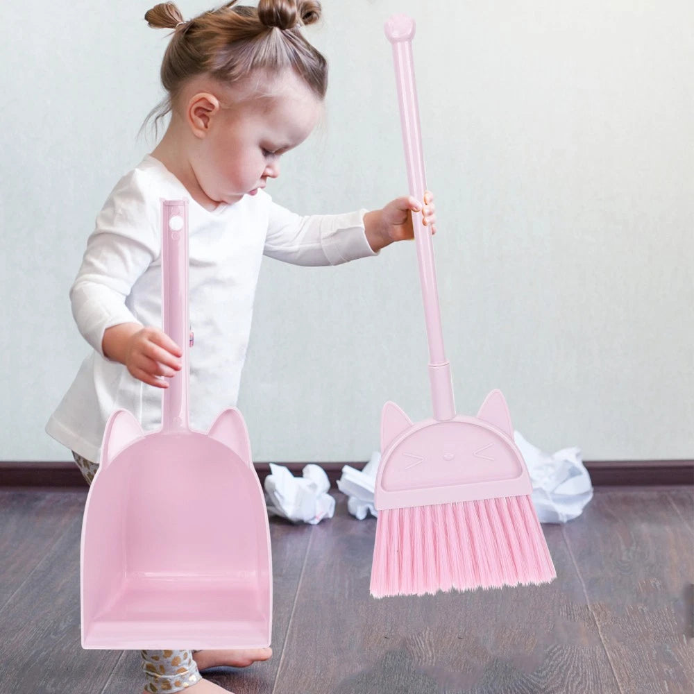Children's Broom Set Toddler Toy Sweeping Brush Cleaning Dustpan and