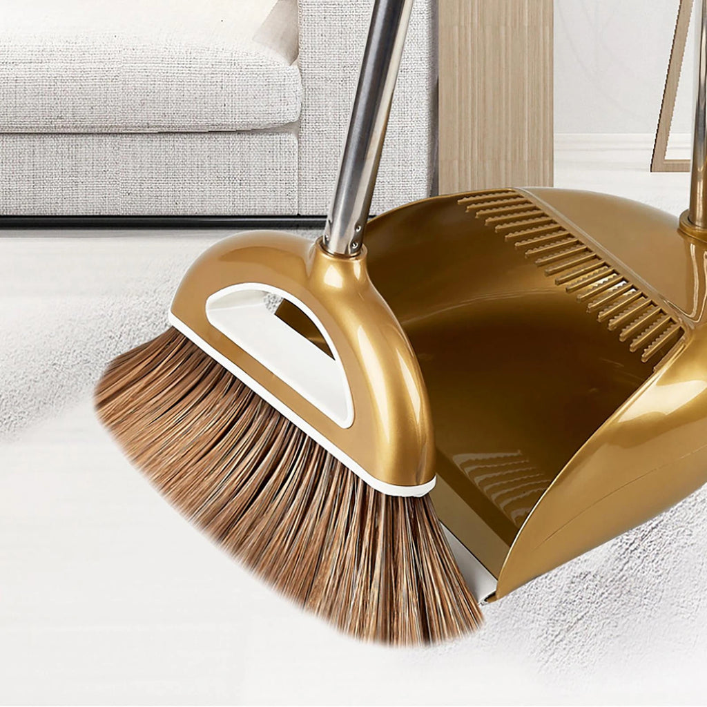 Brooms and Dustpans Sets Dust Pan and Broom with Long Handle Floor Cleaning Set