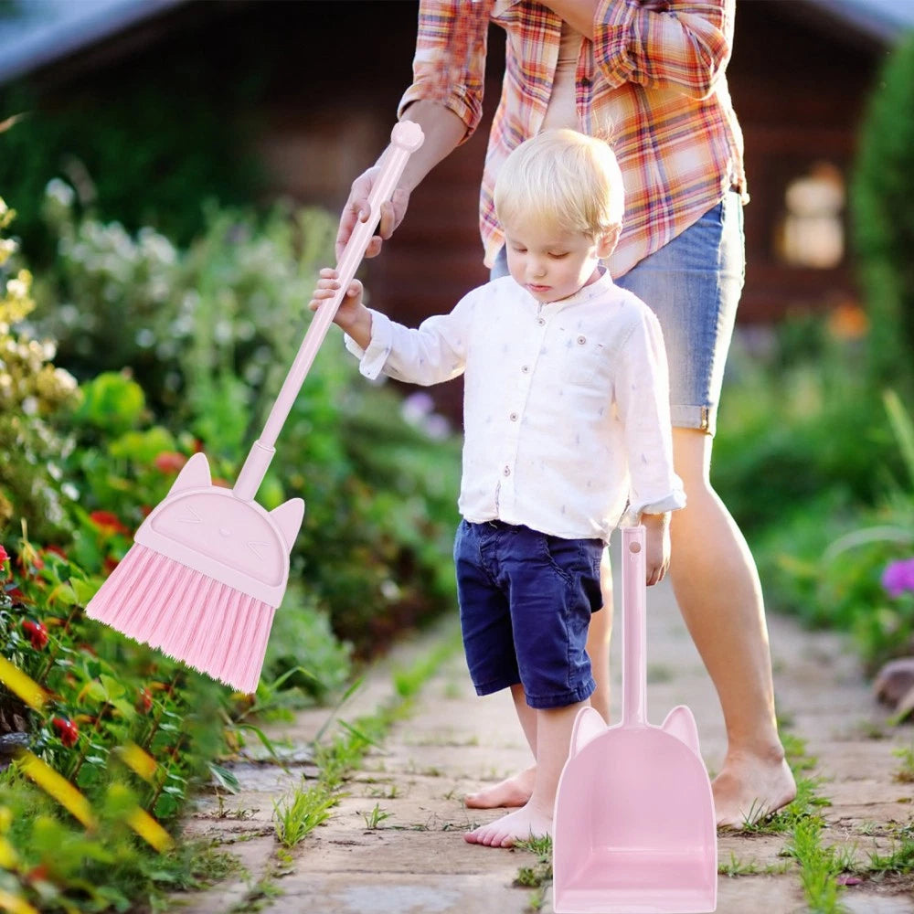 Children's Broom Set Toddler Toy Sweeping Brush Cleaning Dustpan and