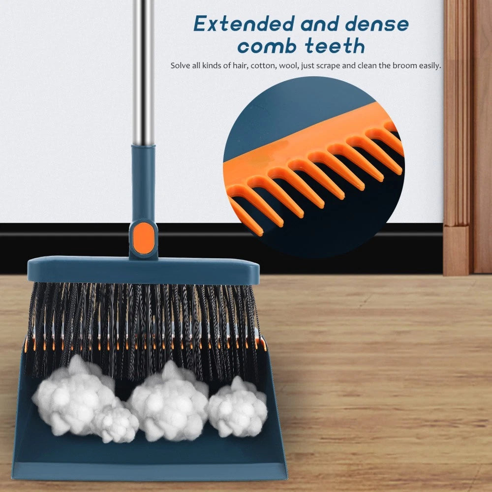 Folding Broom Set Office Cleaning Tools Smaller With Dustpan-