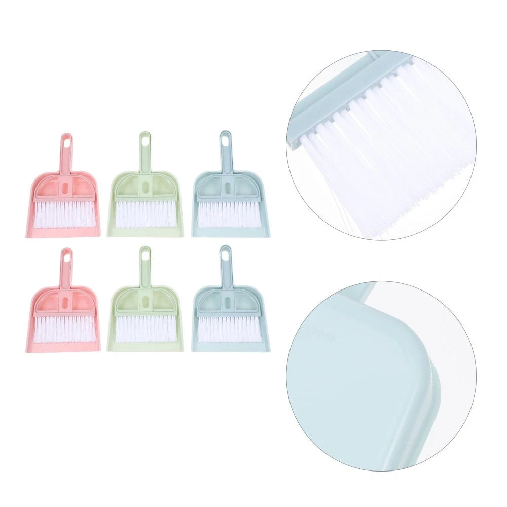 6 Sets Cleaning Artifact Set Mini Dustpan And Brush Broom-