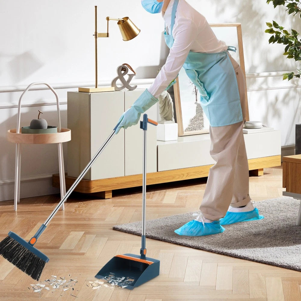 Folding Broom Set Dad House Cleaning Kit Collapsible And Dustpan-