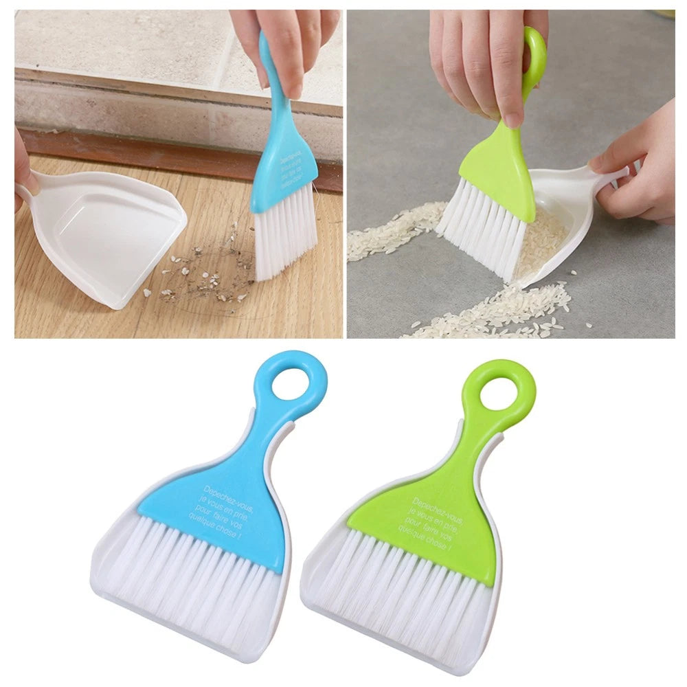 Set of 3 Dust Removal Broom Child Small Table Top Dustpan Mini Hand
