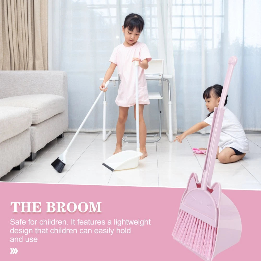 Children's Broom Set Cleaning Kids Childs Sweeping Brush Dustpan Toy Sweeper or