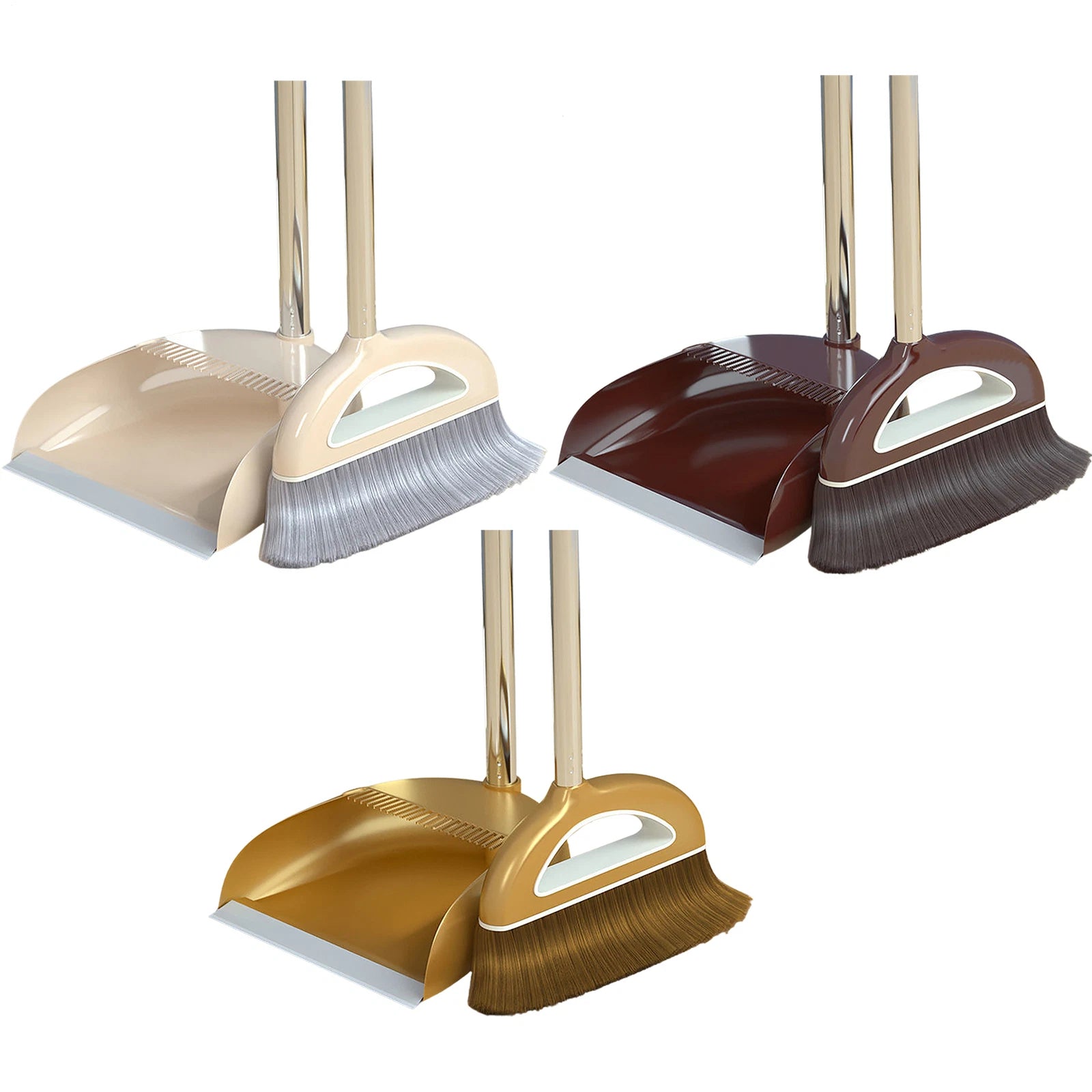 Brooms and Dustpans Sets Dust Pan and Broom with Long Handle Floor Cleaning Set