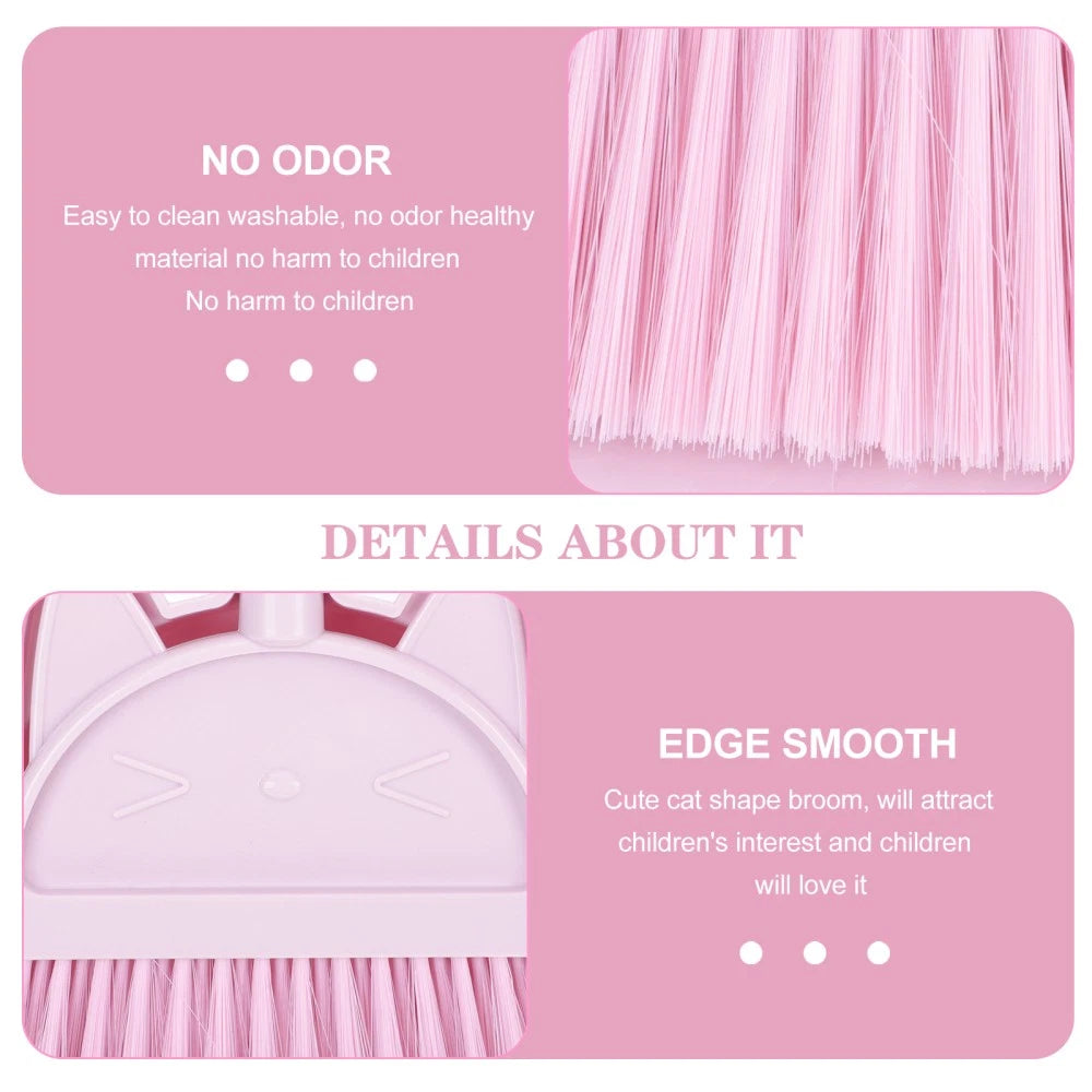 Children's Broom Set Toddler Toy Sweeping Brush Cleaning Dustpan and