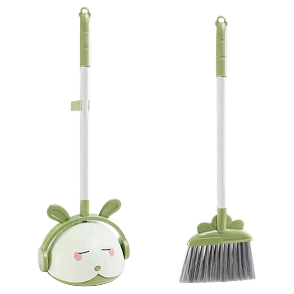 1 Set of Cartoon Housekeeping Tools Mini Broom And Dustpan Portable Kid