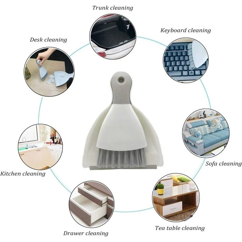 Mini Dust Pan Brush Set Effective Cleaning of Pet Hair Desk Keyboard Dust New