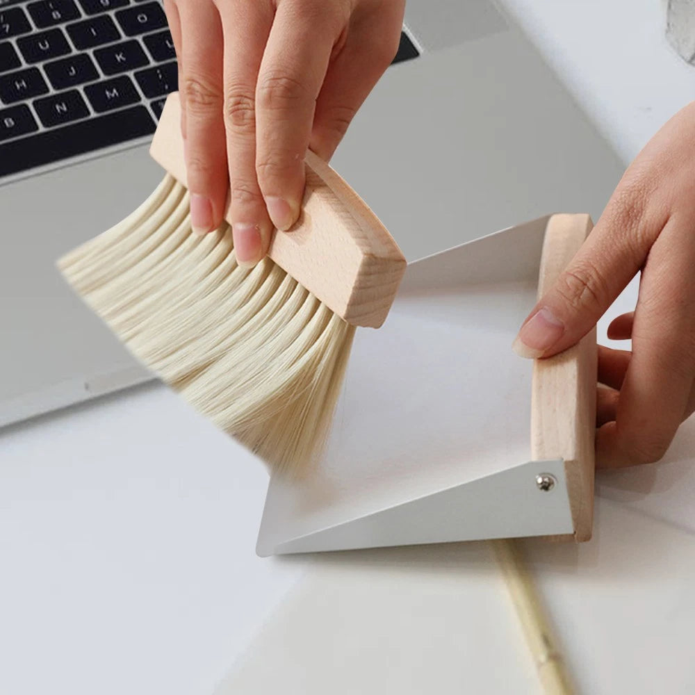 Cleaning Brush Desktop Kit Office Travel Broom Set Small Dustpan for Kids