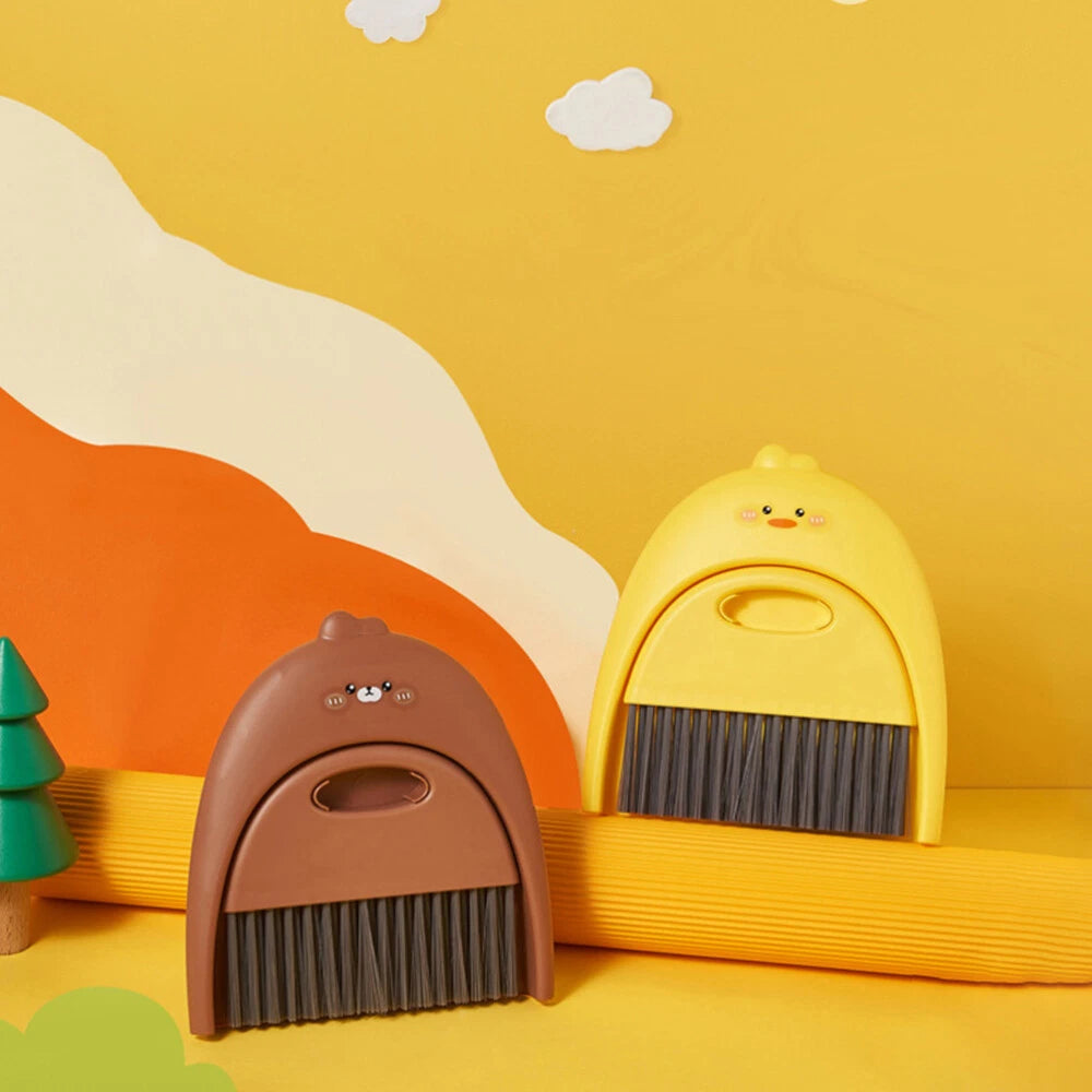 3 Sets Dustpan and Brush Set, Small Mini Scrubber, Dustpan,-