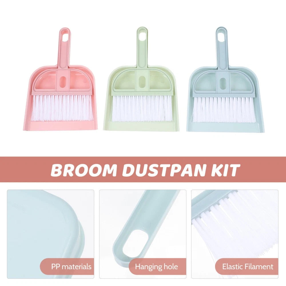 6 Sets Cleaning Artifact Set Broom With Shovel Kids Broom Dustpan-