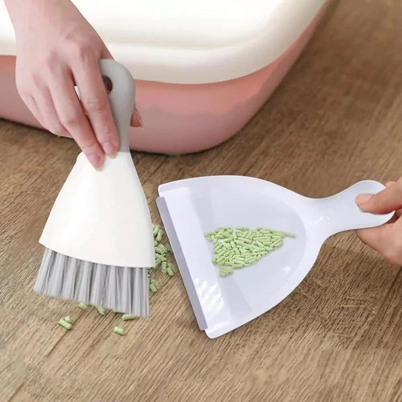 Mini Dust Pan Brush Set Effective Cleaning of Pet Hair Desk Keyboard Dust New