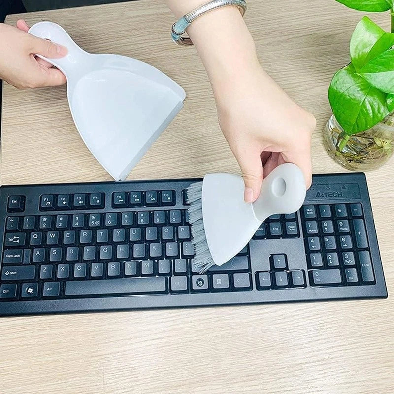 Mini Dust Pan Brush Set Effective Cleaning of Pet Hair Desk Keyboard Dust New