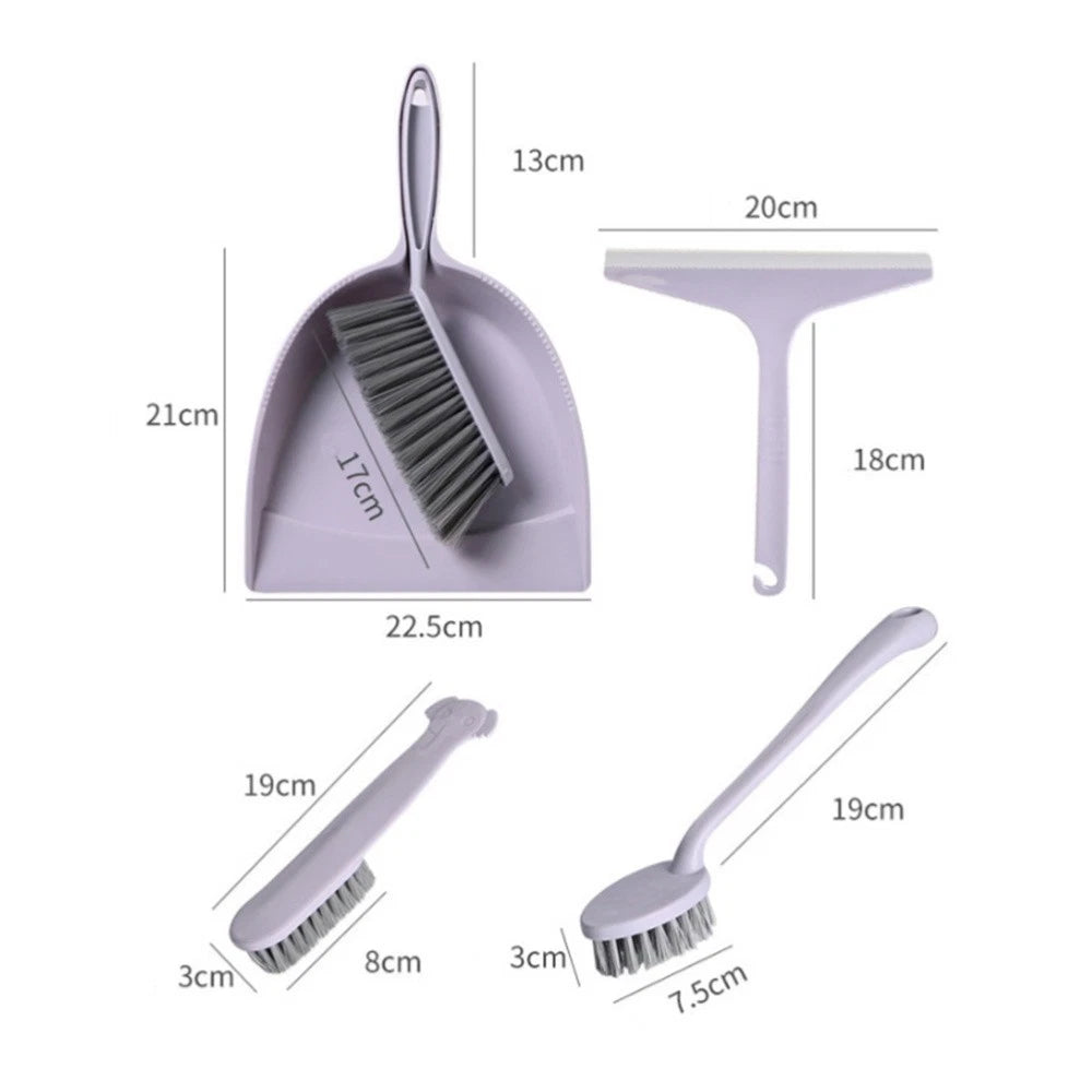2 Pieces Broom Dustpan Child Small Cleaning Brush for Desk Handheld