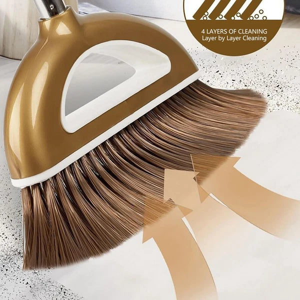 Brooms and Dustpans Sets Dust Pan and Broom with Long Handle Floor Cleaning Set