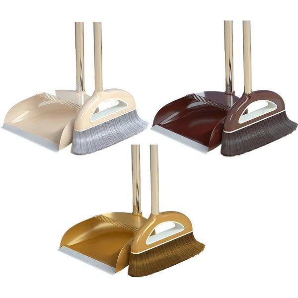 Brooms and Dustpans Sets Dust Pan and Broom with Long Handle Floor Cleaning Set