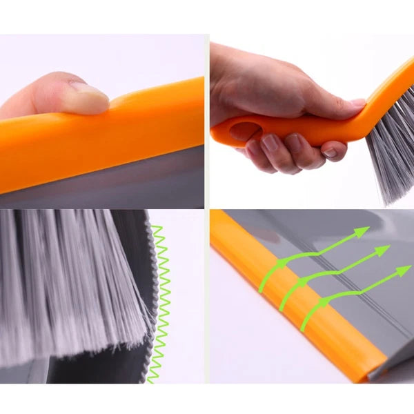 2 Count Mini Broom Set Broom Dustpan Desktop Cleaning Brush-