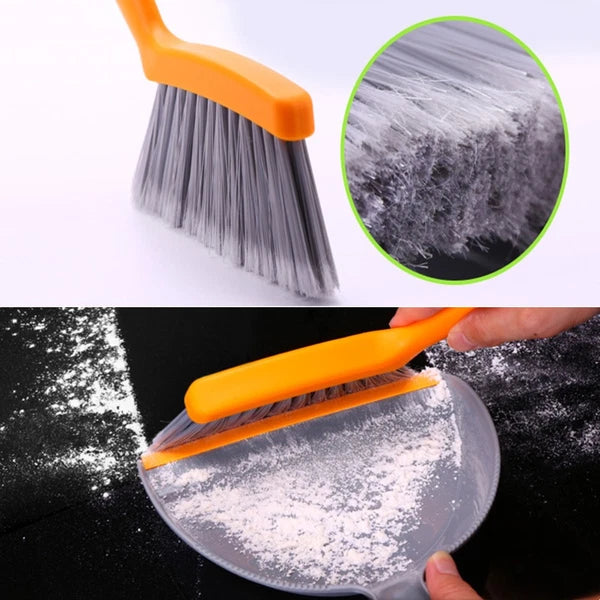 2 Count Mini Broom Set Broom Dustpan Desktop Cleaning Brush-