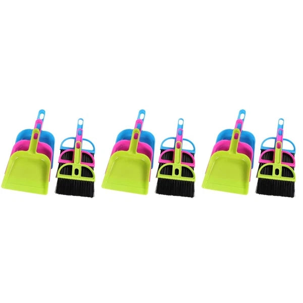 18 Sets Mini Broom and Dustpan Dust Remover Plastic Miniature Keyboard Sweeping