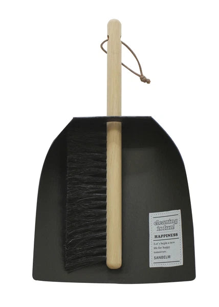 SANBELM Japanese Cleaning Set Broom Dustpan Brushes 3Pcs Glove Scrubbers 5 Pcs