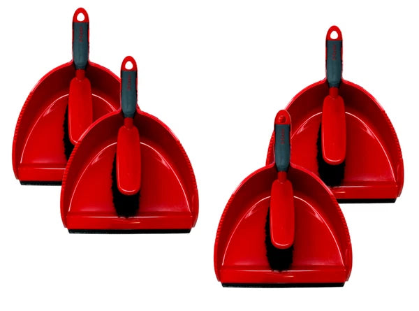 O-Cedar Snap-On Dust Pan & Brush Set - 4 Pack