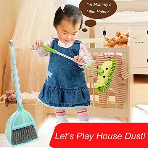 Mini Housekeeping Cleaning Tools for Children,3pcs Include Mop,Broom,Dustpan ...