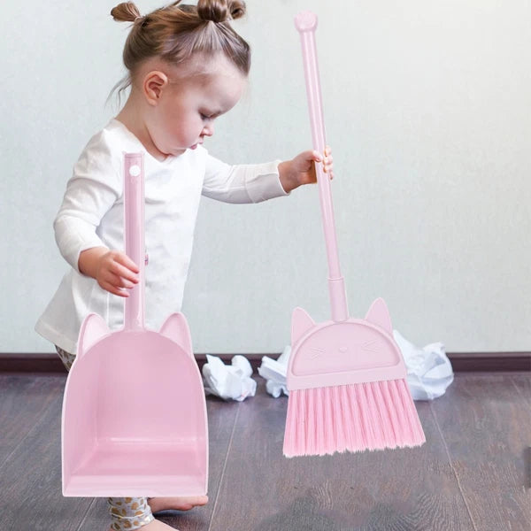 Children's Broom Set Cleaning Kids Childs Sweeping Brush Dustpan Toy Sweeper or