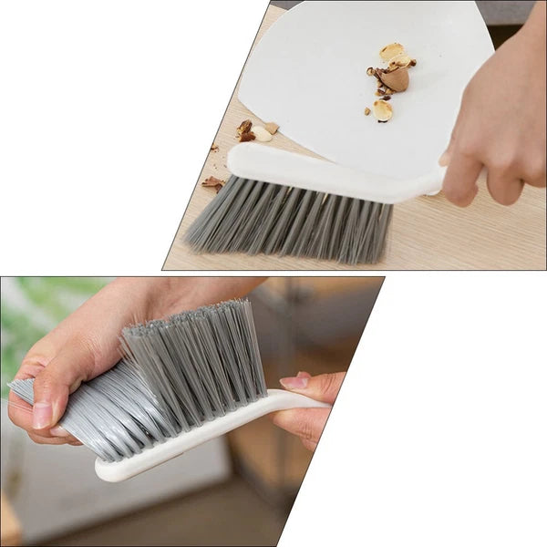 2 Sets Desktop Cleaning Kit Crevice Brushes for Household Broom Dust Pan