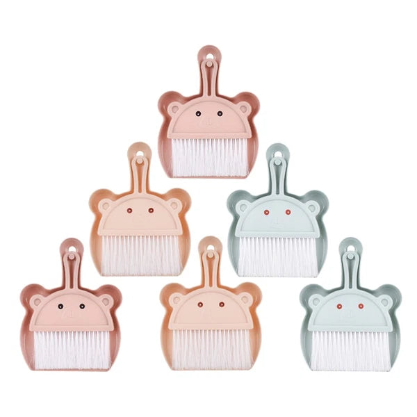 6 Sets Desktop Cleaning Broom Mini Dust Pan and Brush Handheld Duster
