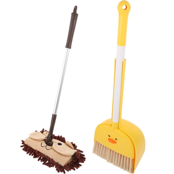Small Broom Mop Set Toddler Baby Cleaning Kits Household Dustpan