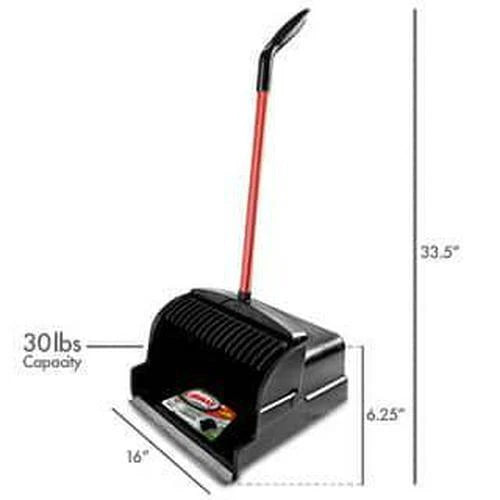 Libman Upright Dust Pans 16" Large Scoop Red/Black w/ Built-in Teeth (4-Pack)