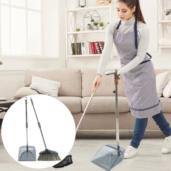 Soft Broom Sweeping Travel Office House Cleaning Kit and Dustpan
