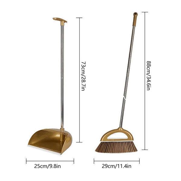 Brooms and Dustpans Sets Dust Pan and Broom with Long Handle Floor Cleaning Set