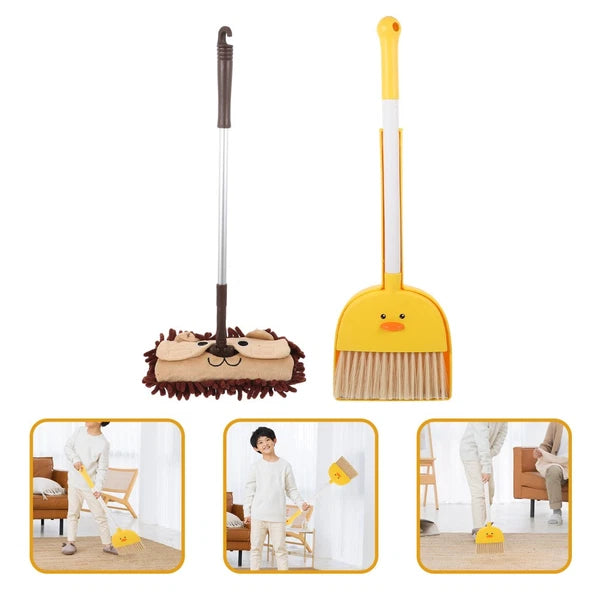 Small Broom Mop Set Child Toddler Cleaning Kits Household with Dustpan