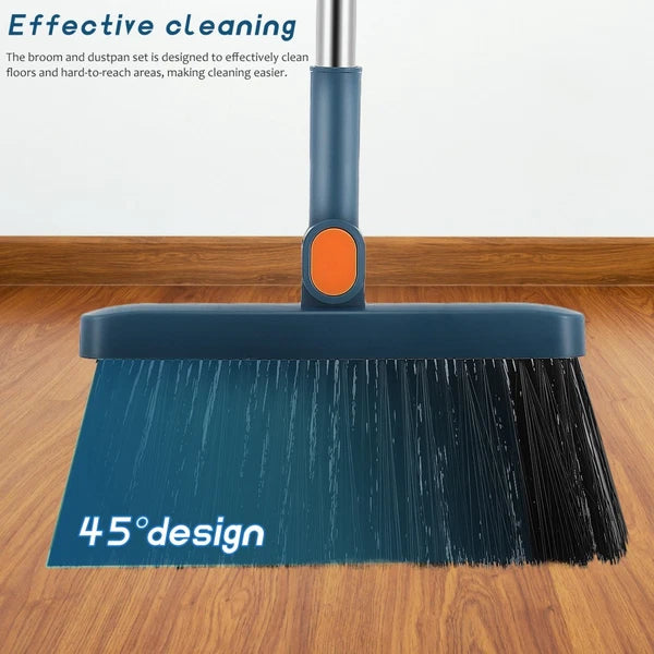 Folding Broom Set Office Cleaning Tools Smaller With Dustpan-