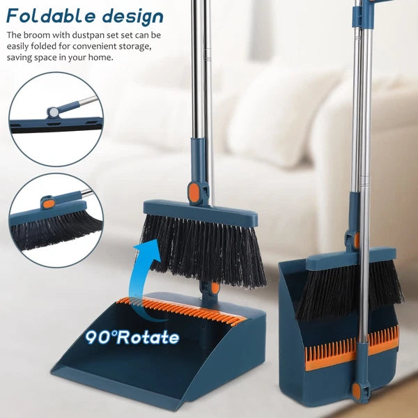 Dust Pan Indoor Cleaning Folding Broom Set Dad Office Cleaner Dustpan-