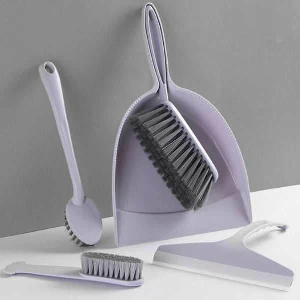 2 Pieces Broom Dustpan Child Small Cleaning Brush for Desk Handheld