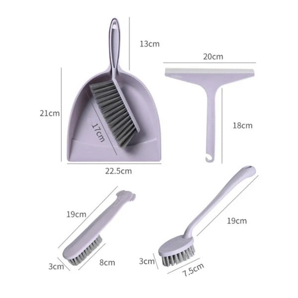 2 Pieces Broom Dustpan Child Small Cleaning Brush for Desk Handheld