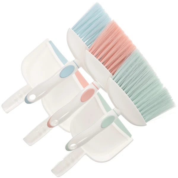 3 Sets Cleaning Kit Toddler Household Tools Mini Hand Broom Dustpan