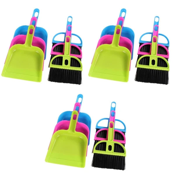 18 Sets Mini Broom and Dustpan Dust Remover Plastic Miniature Keyboard Sweeping