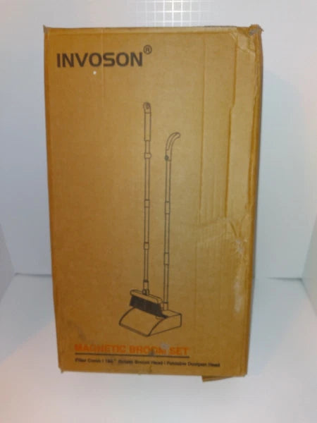 INVOSON Telescopic Broom & Dustpan Set Cleans with Adjustable