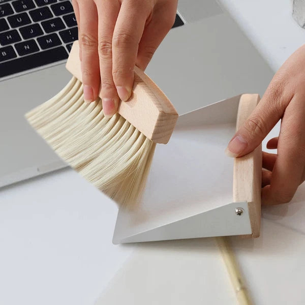 Cleaning Brush Desktop Kit Office Travel Broom Set Small Dustpan for Kids