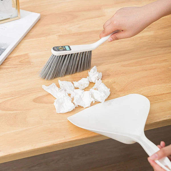 2 Sets Desktop Cleaning Kit Crevice Brushes for Household Broom Dust Pan